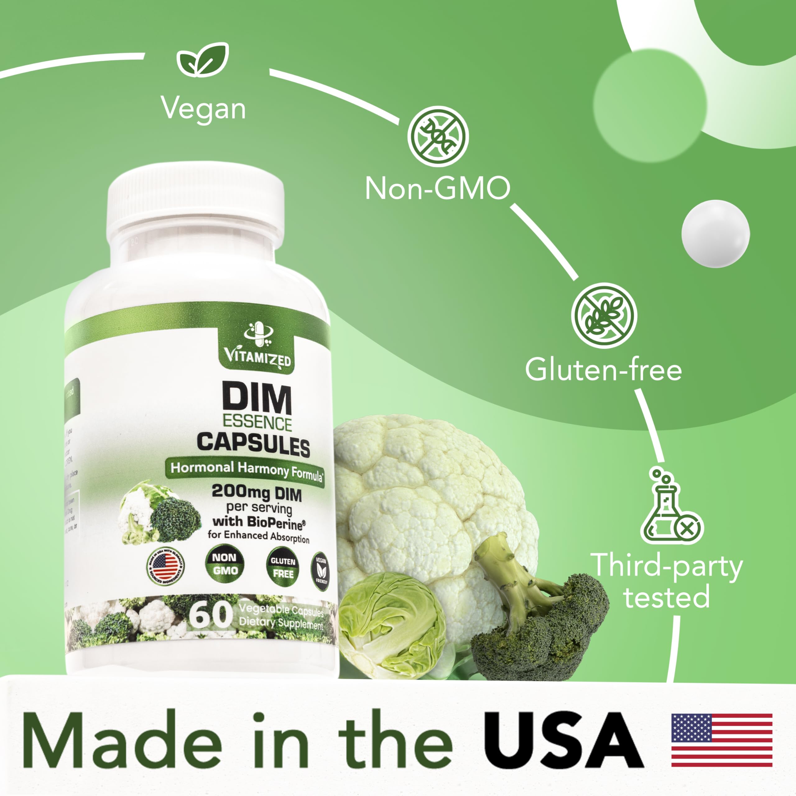 DIM Estrogen Supplement - Hormone Balance, Skin Health, and Menopause Support | Vitamized