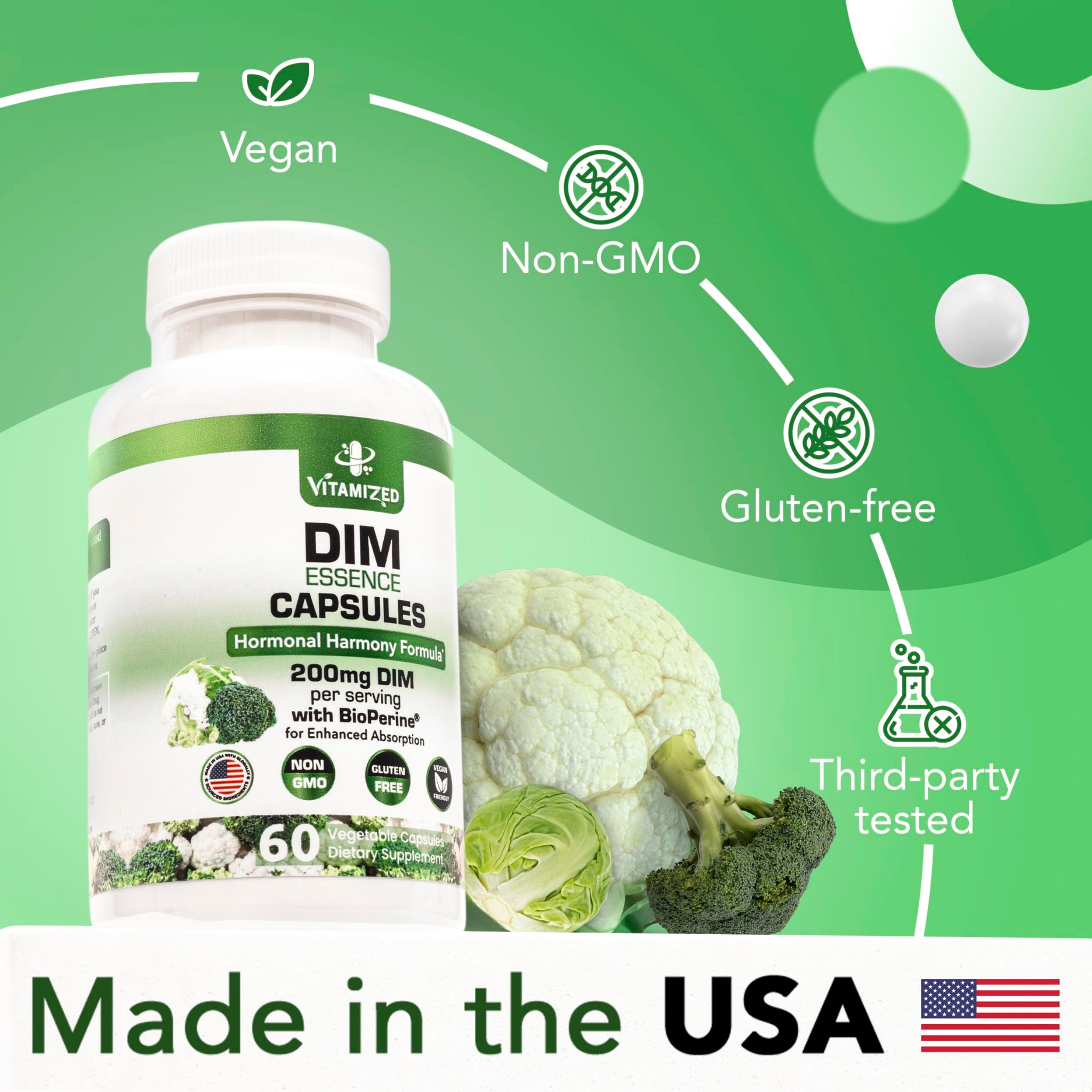 DIM Estrogen Supplement - Hormone Balance, Skin Health, and Menopause Support | Vitamized