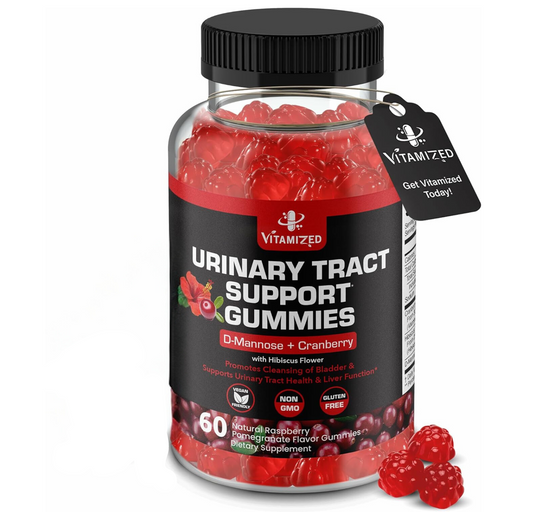 Potent Cranberry Gummies 1500mg with D Mannose - Urinary Tract Health for Women & Men, Urinary Flush & Bladder Fast-Acting Support Supplements with Hibiscus Powder, 60 Count