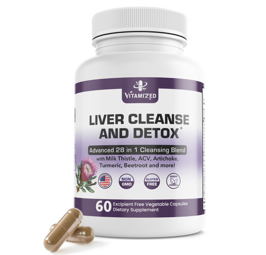 28-in-1 Liver Cleanse Detox & Repair Fatty Liver Formula - Milk Thistle Silymarin, Artichoke Extract, Dandelion & Apple Cider Vinegar - Liver Health Supplement