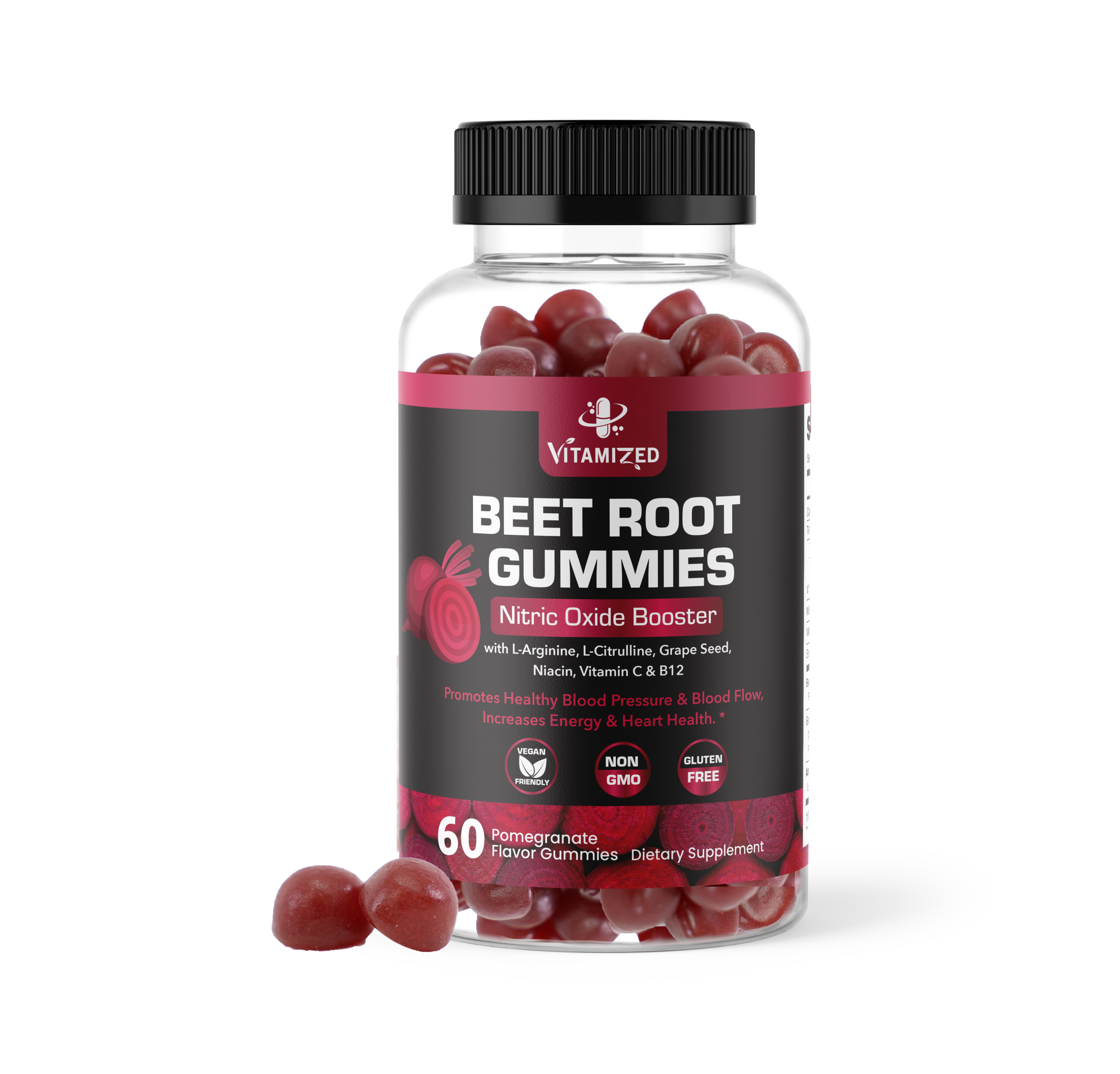 VITAMIZED Beetroot Gummies 1000mg - Nitric Oxide Supplement