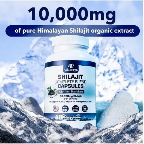 Shilajit Complete Blend - Energy and Endurance - Pure Shilajit Extract - 60 Capsules